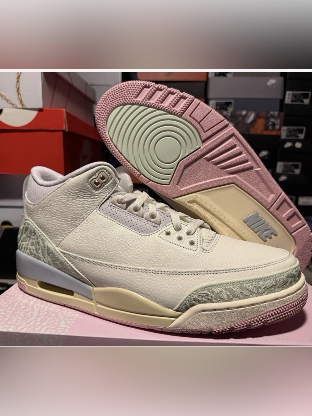 Air Jordan 3 Retro OG US M Sz 10 IF4396-100 Sail/Jade/Aura Pink "Easter" OG All